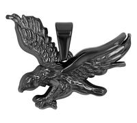 Akzent Ciondolo in acciaio inox per uomo, con aquila, larghezza 2,9 cm, chiusura con occhielli, ciondolo senza collana, regalo per uomini, 100% impermeabile e delicato sulla pelle, 3.4, Acciaio