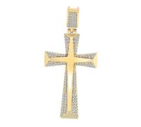 Akzent Ciondolo unisex in acciaio inox | ciondolo a forma di croce, larghezza 2,7 cm | chiusura con occhielli | charm senza collana | regalo per uomo e donna | 100% impermeabile e delicato sulla pelle