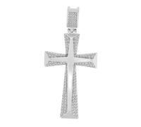 Akzent Ciondolo unisex in acciaio inox | ciondolo a forma di croce, larghezza 2,7 cm | chiusura con occhielli | charm senza collana | regalo per uomo e donna | 100% impermeabile e delicato sulla pelle