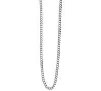 Akzent Collana a maglia barbazzale da donna e da uomo, in acciaio inox, 60 cm, color argento, lavorazione elegante, regalo perfetto