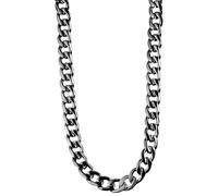 Akzent Collana a maglia barbazzale da donna e da uomo, in acciaio inox, 61 cm, di colore nero, lavorazione senza tempo, accessorio