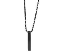 Akzent Collana con ciondolo a barra da donna in acciaio inox, catena a maglia barbazzale, 61 cm, chiusura a moschettone, regalo per uomini, donne, 100% impermeabile e delicato sulla pelle, 61, Acciaio