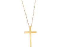 Akzent Collana con ciondolo a forma di croce da donna, in acciaio inox, 43 + 5 cm, catena a maglia barbazzale, chiusura a moschettone, regalo per uomini, donne, 100% impermeabile e delicato sulla
