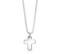 Akzent Collana con ciondolo a forma di croce da donna, in acciaio inox, catena ad ancora, 61 cm, chiusura a moschettone, regalo per uomini, donne, 100% impermeabile e delicato sulla pelle