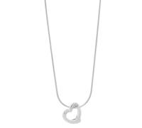 Akzent Collana con ciondolo a forma di cuore da donna, in acciaio inox, 43 + 5 cm, catena a maglia barbazzale, chiusura a moschettone, regalo per uomini, donne, 100% impermeabile e delicato sulla