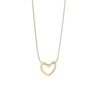 Akzent Collana con ciondolo a forma di cuore da donna, in acciaio inox, 45 + 5 cm, catena a maglia barbazzale, chiusura a moschettone, regalo per uomini, donne, 100% impermeabile e delicato sulla