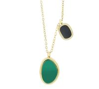 Akzent Collana con ciondolo da donna in acciaio inox, 40 + 5 cm, catena a maglia barbazzale, chiusura a moschettone, regalo per uomini, donne, 100% impermeabile e delicato sulla pelle