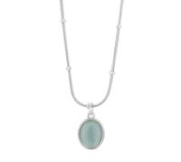 Akzent Collana con ciondolo da donna in acciaio inox, 43 + 5 cm, catena a maglia barbazzale, chiusura a moschettone, regalo per uomini, donne, 100% impermeabile e delicato sulla pelle, 43, Acciaio