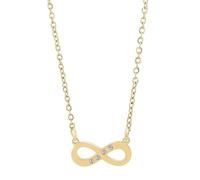 Akzent Collana con ciondolo da donna in acciaio inox, 43 + 5 cm, ciondolo a forma di infinito, chiusura a moschettone, regalo per uomini, donne, 100% impermeabile e delicato sulla pelle, 43, Acciaio