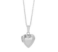 Akzent Collana con ciondolo da donna in acciaio inox, catena ad ancora, 43 + 5 cm, medaglione a forma di cuore, chiusura a moschettone, regalo per uomini, donne, 100% impermeabile e delicato sulla