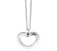 Akzent Collana con ciondolo da donna in acciaio inox | catena ad ancora 43 cm | cuore | chiusura a moschettone | regalo per donne ragazze | 100% impermeabile e delicato sulla pelle