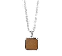 Akzent Collana con ciondolo in pietra naturale, da donna, in acciaio inox, catena ad ancora, 61 cm, catena a eredità, chiusura a moschettone, regalo per uomini, donne, 100% impermeabile e delicato