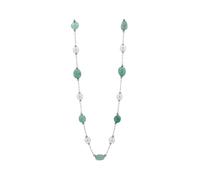 Akzent Collana con perle d'acqua dolce da donna, in acciaio inox, 40 + 5 cm, pietre naturali, chiusura a moschettone, regalo per uomini, donne, 100% impermeabile e delicato sulla pelle