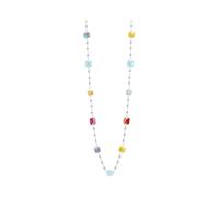 Akzent Collana con pietre colorate da donna in acciaio inox | catena ad ancora 41 + 5 cm | catena a maglia barbazzale | chiusura a moschettone | regalo per uomini, donne | 100% impermeabile e delicato