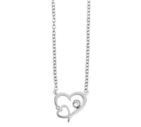 Akzent Collana da donna in acciaio inox, 43 cm, color argento, con ciondolo a forma di cuore, lavorazione alla moda, accessorio di alta qualità