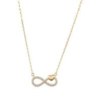 Akzent Collana da donna in argento 925 con ciondolo | ciondolo con un cuore | 43 + 5 cm | collana con ciondolo a forma di cuore | argento e oro | chiusura a moschettone | regalo per donne, 42, Argento