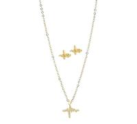 Akzent Collana in acciaio inox unisex in oro, 100% impermeabile e delicato sulla pelle, gioielli unisex