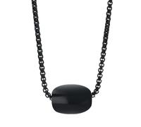 Akzent Collana unisex di alta qualità con ciondolo in acciaio inox marrone, nero e blu, 100% impermeabile e delicato sulla pelle, 61 cm, Acciaio inossidabile