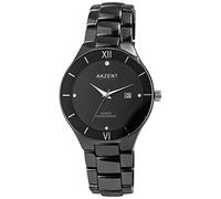 Akzent Exclusive 2800073 - Orologio da uomo in metallo, con chiusura a clip, analogico, al quarzo, grigio/nero, Bracciale