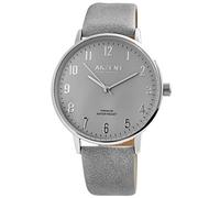 Akzent Exclusive - Orologio da polso al quarzo, analogico, in metallo e similpelle, colore: grigio