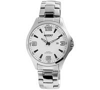 Akzent Exclusive Orologio da Polso da Uomo con Data, Analogico, in Acciaio Inox, al Quarzo, Colore: Bianco