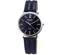 AKZENT Exclusive Orologio da uomo blu argento analogico al quarzo in metallo e pelle