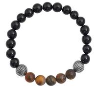 Akzent Onyx Bracciale a sfera unisex in nero, lunghezza 19 cm, filo di nylon, 100% impermeabile e delicato sulla pelle, bracciale unisex, Eine Grösse, onice