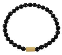 Akzent Onyx Bracciale da donna in nero, lunghezza 17 cm, fascia elastica, 100% impermeabile e delicato sulla pelle | Bracelet for Woman