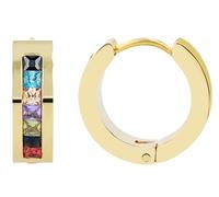 Akzent Orecchini a cerchio da donna - Acciaio inossidabile oro - Inserto Simili - 12 mm Ø - con chiusura a scatto - senza nichel & delicato sulla pelle - Inclusa confezione regalo