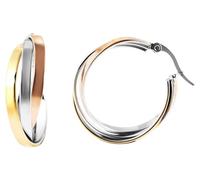 Akzent Orecchini a cerchio da donna - argento lucido - forma rotonda - senza nichel e delicato sulla pelle - con confezione regalo