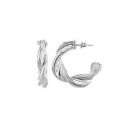 AKZENT Orecchini a cerchio da donna in acciaio inossidabile, impermeabili, in argento e oro, 100% impermeabili e delicati sulla pelle, 7 x 31 mm, Acciaio inossidabile