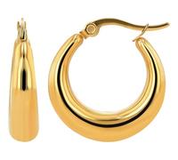 Akzent Orecchini a cerchio da donna, in acciaio inox, oro, forma rotonda, diametro 6 mm, senza nichel e delicato sulla pelle, confezione regalo inclusa