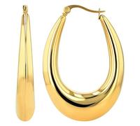 Akzent Orecchini a cerchio da donna, in acciaio inox, oro, forma rotonda, diametro 6 mm, senza nichel e delicato sulla pelle, confezione regalo inclusa