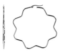 Akzent Orecchini a cerchio in acciaio inox, 65 mm, Acciaio inossidabile