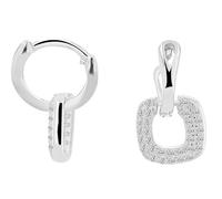Akzent Orecchini a cerchio in argento 925, da donna, diametro 1 mm, zirconi | con fibbia a scatto | argento e oro | orecchini per donne, regalo per fidanzata | 100% impermeabili e delicati sulla pelle