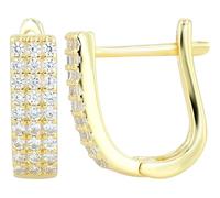 AKZENT Orecchini a cerchio in argento 925, impermeabili, placcati al rodio, 100% impermeabili e delicati sulla pelle