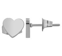Akzent Orecchini a forma di cuore "Zeke" in acciaio inox, argento o oro, Acciaio inossidabile