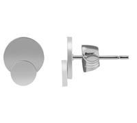 Akzent Orecchini da donna - Acciaio inossidabile argento opaco - Forma rotonda - 8/10 mm Ø - Chiusura comfort con silicone - Senza nichel e delicato sulla pelle - Inclusa confezione regalo