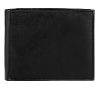 Akzent Portafoglio da uomo in pelle nera portafogli con bottone automatico 9 x 12 x 2 cm