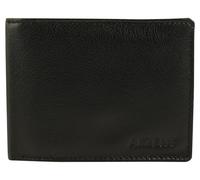 Akzent Portafoglio da uomo in pelle, portafoglio con bottone automatico, 9 x 12 x 2,3 cm, Nero , 9 x 12, Classico