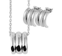 Akzent Set di gioielli - Set di gioielli in acciaio inox per donna in argento, 100% impermeabile e delicato sulla pelle