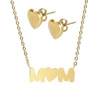 Akzent Set di gioielli - Set di gioielli in acciaio inox per donna in argento e oro, 100% impermeabile e delicato sulla pelle, Taglia unica, Acciaio inossidabile