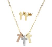 Akzent Set di gioielli - Set di gioielli in acciaio inox per donna in oro, 100% impermeabile e delicato sulla pelle