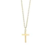 Akzent Uomo e donna in acciaio inox 42 cm, color oro con ciondolo a forma di croce, lavorazione robusta - come regalo alla moda