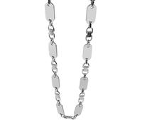 Akzent Uomo e donna in acciaio inox 60 cm, colore argento con ciondolo a pannello, lavorazione alla moda, ideale per tutti i giorni e per il tempo libero