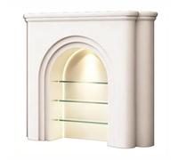 Al coperto Mobiletto decorativo for caminetto con illuminazione a LED(Bianco,Piccolo)