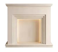 Al coperto Rivestimento for camino classico con striscia luminosa a LED decorativa(Bianco)