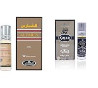 Al Fares & Ameer Concentrated Perfume Oil Roll-On (6ml x 2 Combo Pack) | Alcohol-Free Long Lasting Arabic Attar for Men | Woody, Musky, Oriental Masculine Perfume
