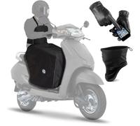 AL Kit Coprigambe Scooter Universale Impermeabile con Imbottitura Termica + Scalda Collo Invernale + Guanti Touch Screen, Antipioggia, Antivento, Invernale, Compatibile con Scooter e Moto