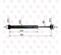 AL-KO AMMORTIZZATORE PER REPULSORE CARRELLO 161R/S/VB-2 LUNGHEZZA 325mm
